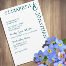 Dark Teal Modern Typography Wedding