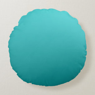 Dark Teal Ombre Round Cushion