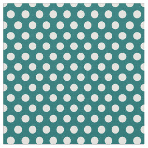 Dark Teal Polka Dots Fabric