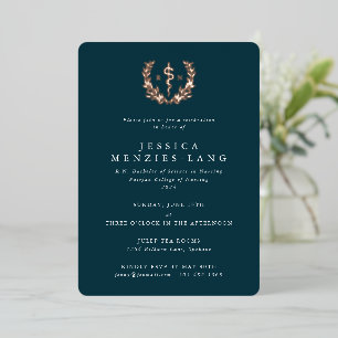 Dark Teal Registered Nurse Asclepius+Laurel Wreath
