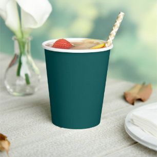 Dark Teal Solid Color Paper Cups