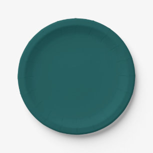 Dark Teal Solid Color Paper Plate