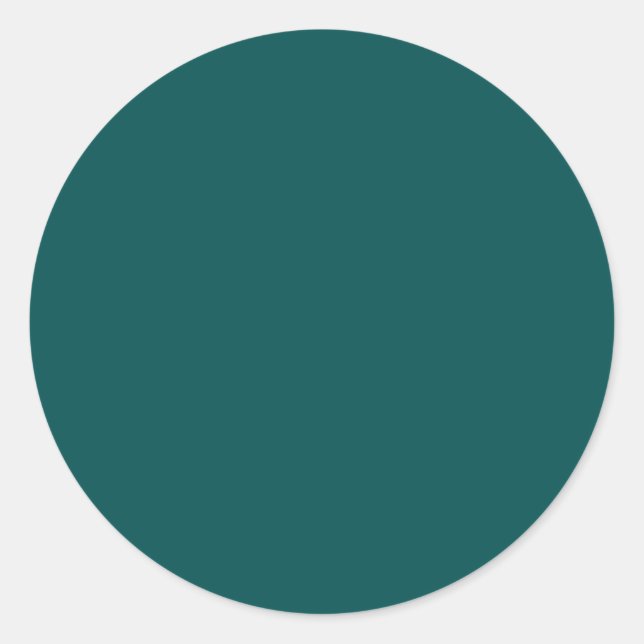 Dark Teal Solid Colour Classic Round Sticker (Front)