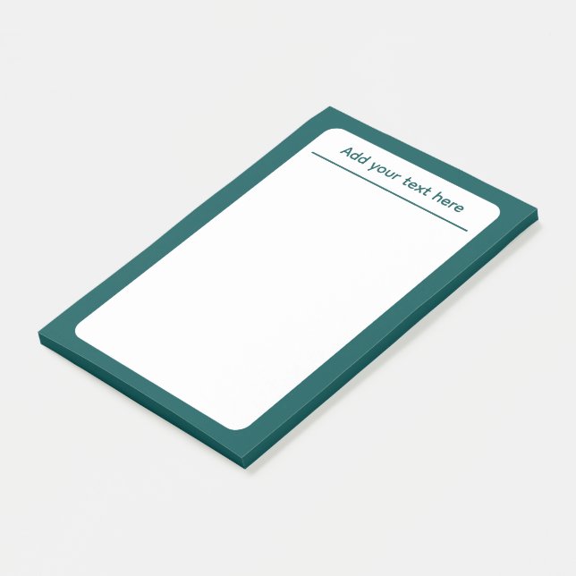 Dark Teal Solid Colour Custom  Post-it Notes (Angled)