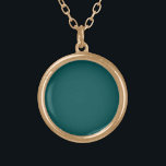 Dark Teal Solid Colour Gold Plated Necklace<br><div class="desc">Dark Teal Solid Colour. Modern Colour.</div>