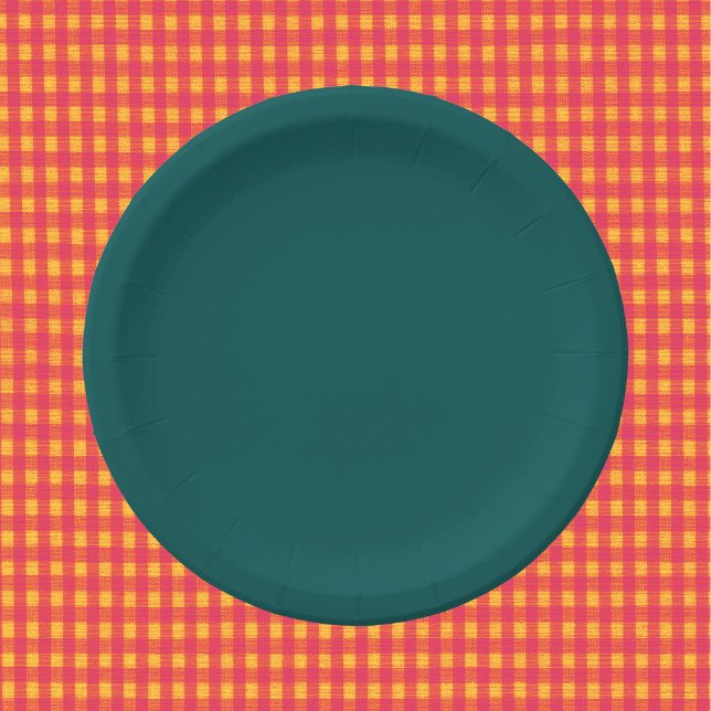 Dark Teal Solid Colour Paper Plate (Creator Uploaded)