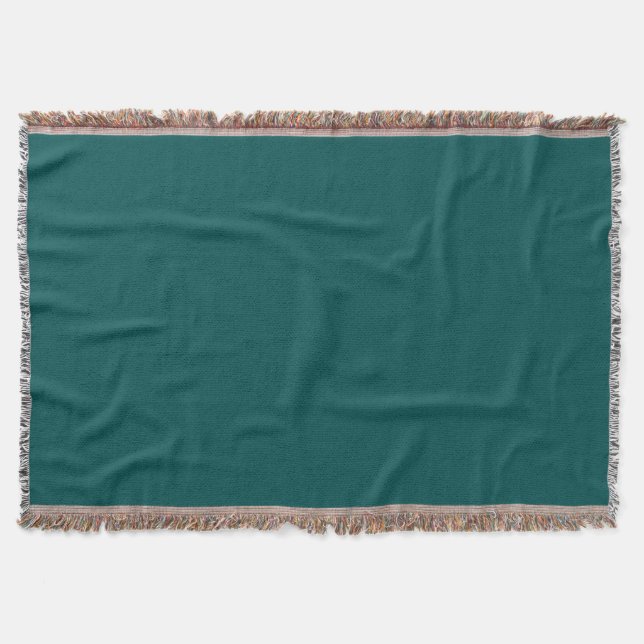  Dark Teal  (solid colour)  Throw Blanket (Front)