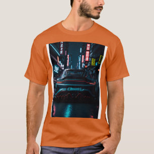 Dark Teal Sports  in Japanese Neon City 1 T-Shirt
