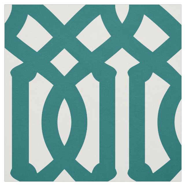Dark Teal Trellis Large Scale Fabric (Swatch)