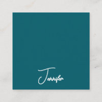 Dark Teal Trend Modern Minimalist Handwriting Name