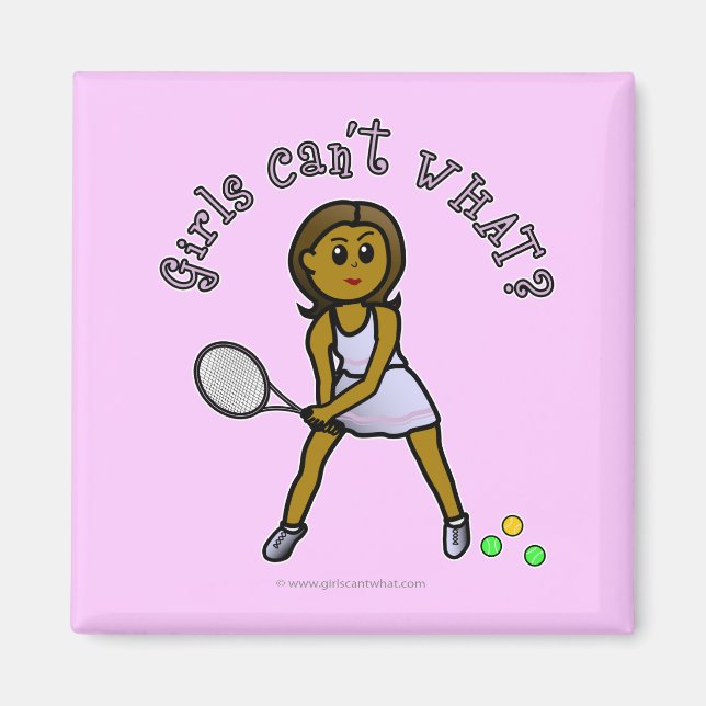 Dark Tennis Player Girl Magnet (Front)