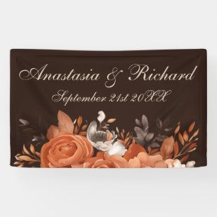 Dark Terracotta and Burnt Orange Wedding Banner