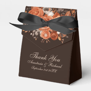 Dark Terracotta and Burnt Orange Wedding Favour Box