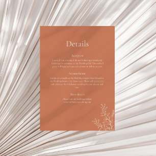 Dark Terracotta Botanical Details Card