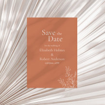 Dark Terracotta Botanical Save the Date