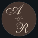 Dark Terracotta Monogram Wedding Classic Round Sticker<br><div class="desc">This round monogram sticker is the perfect way to add a touch of elegance and sophistication to your wedding correspondence. The rustic tones are both timeless and stylish, and the customisable initials make it a truly unique and personal touch to your special day. This design is part of my Terracotta...</div>