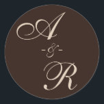 Dark Terracotta Monogram Wedding Classic Round Sticker<br><div class="desc">This round monogram sticker is the perfect way to add a touch of elegance and sophistication to your wedding correspondence. The rustic tones are both timeless and stylish, and the customisable initials make it a truly unique and personal touch to your special day. This design is part of my Terracotta...</div>