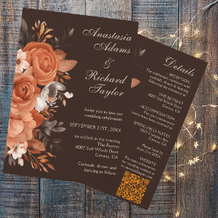 Dark Terracotta Wedding Invitation