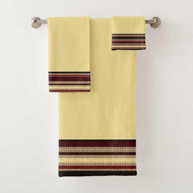 Dark textured stripes bath towel set (Insitu)
