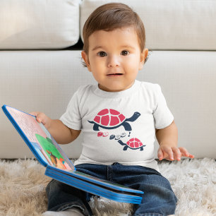 Dark Theme Tortoise Cartoon  Baby T-Shirt