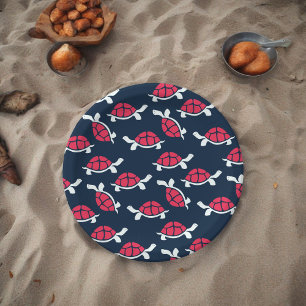 Dark Theme Tortoise Cartoon Paper Plate