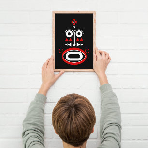 Dark Theme Tribal Mask Canvas Print
