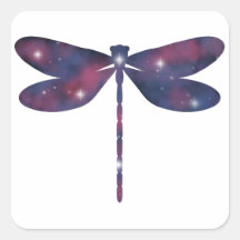 Dark Thin Dragonfly Starscape Sticker