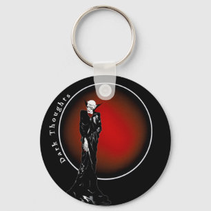 Dark Thoughts Illustration Key Ring