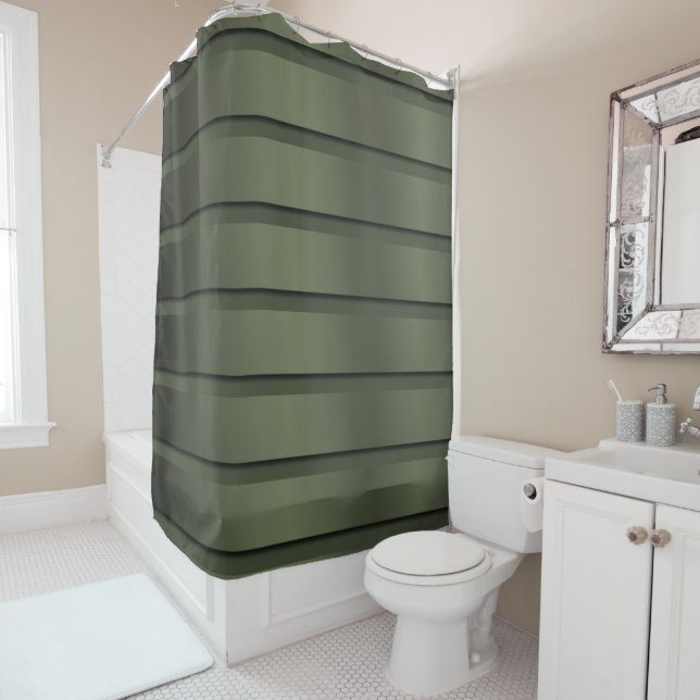 dark trendy stripes shower curtain (In Situ)