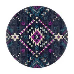 Dark tribal Navajo, vintage geometric. Cutting Board