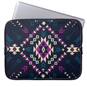 Dark tribal Navajo, vintage geometric. Laptop Sleeve
