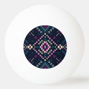 Dark tribal Navajo, vintage geometric. Ping Pong Ball
