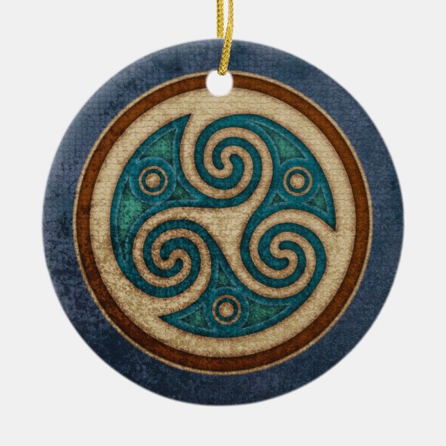 Dark Triskele Pendant/Ornament Ceramic Tree Decoration (Front)