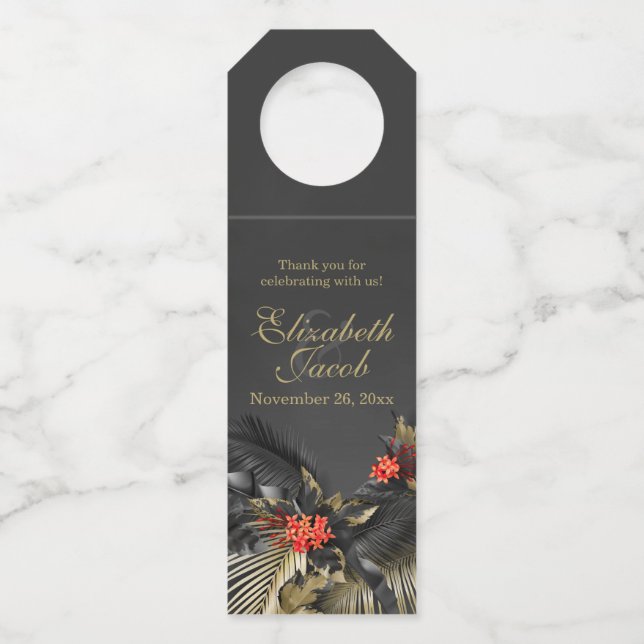 Dark Tropical Red Jasmine Bottle Tag (Front)