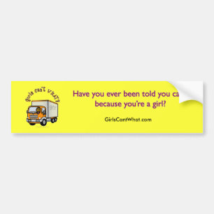 Dark Truck Driver Girl Bumper Sticker