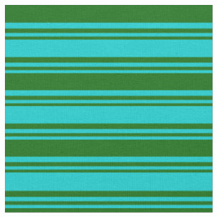 Dark Turquoise and Dark Green Coloured Pattern Fabric