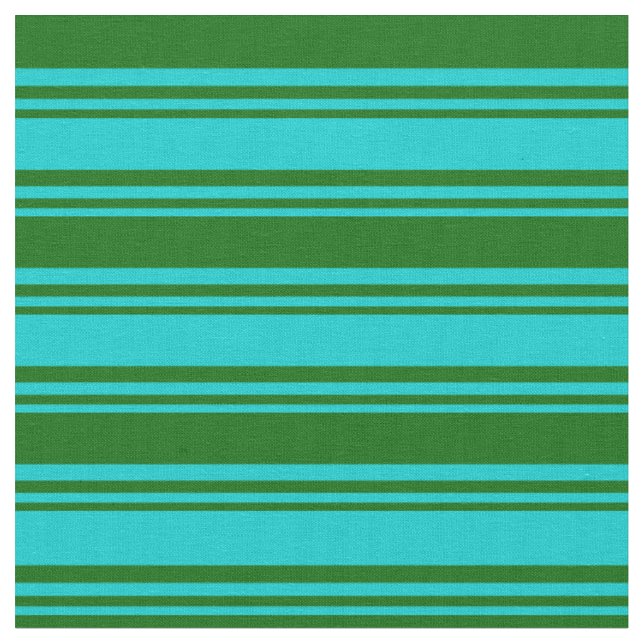 Dark Turquoise and Dark Green Coloured Pattern Fabric (Close Up)