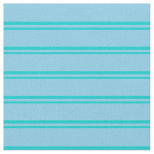 Dark Turquoise and Sky Blue Lined/Striped Pattern Fabric