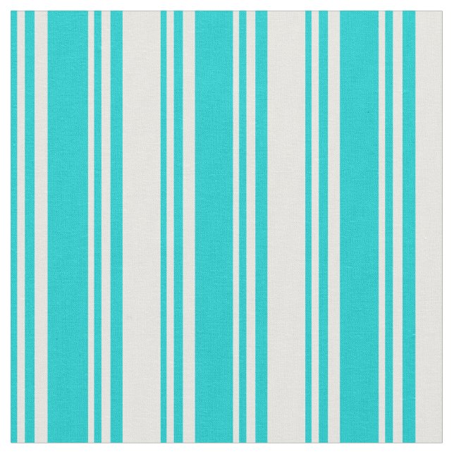 Dark Turquoise and White Coloured Pattern Fabric (Close Up)
