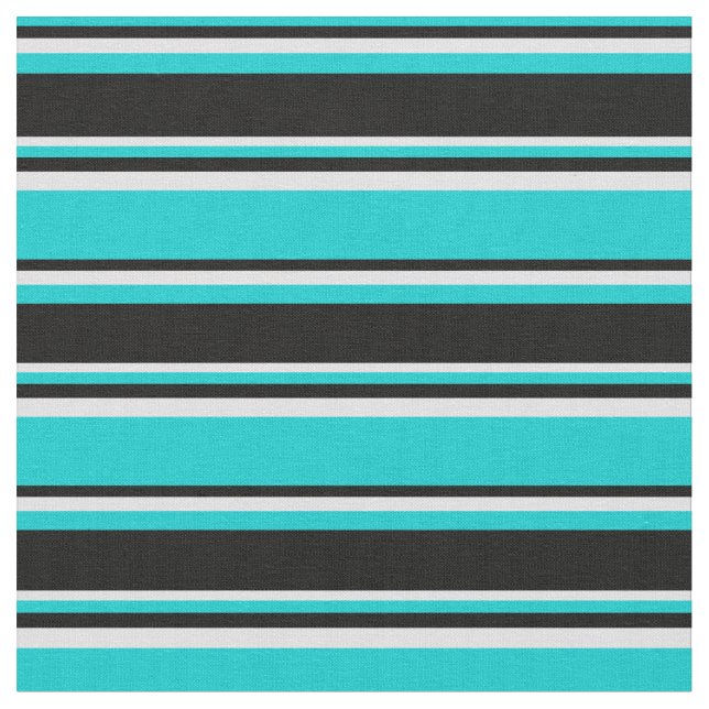 Dark Turquoise, Black & Lavender Pattern Fabric (Close Up)