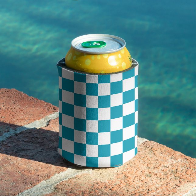 Dark turquoise chequered  can cooler (In Situ Pool)