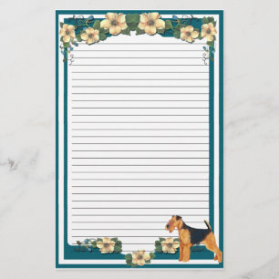 Dark Turquoise Floral lined Stationery