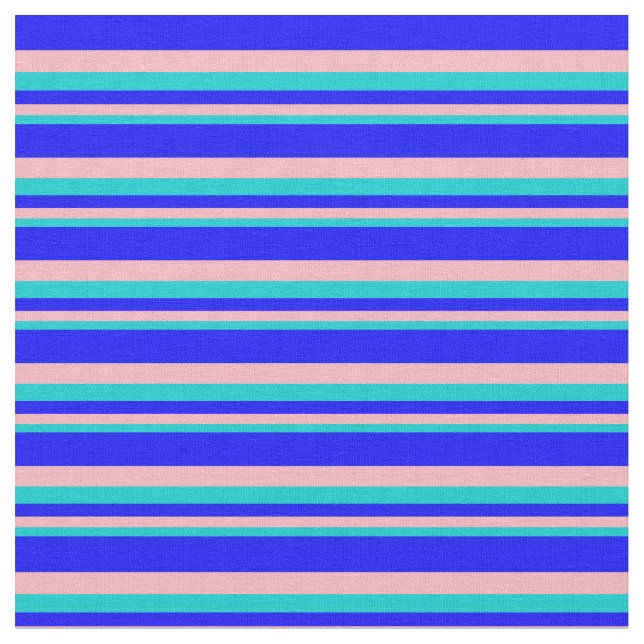 Dark Turquoise, Light Pink, and Blue Coloured Fabric (Close Up)