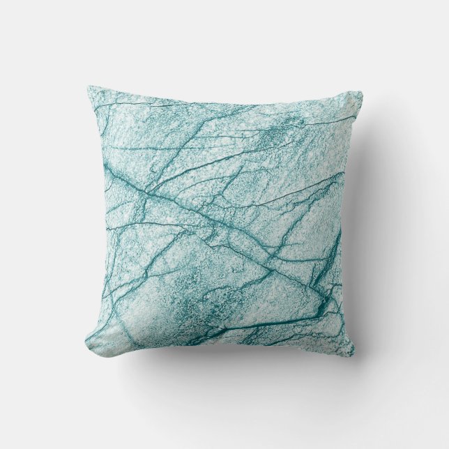 Dark Turquoise Marble Look Cushion (Front)