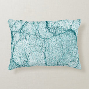 Dark Turquoise Marble Look Decorative Cushion