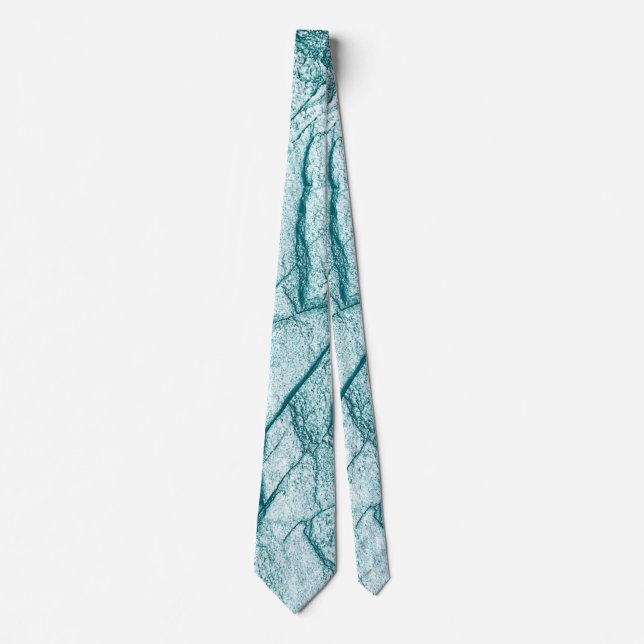 Dark Turquoise Marble Look Tie (Front)