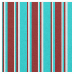 Dark Turquoise, Maroon, and Lavender Stripes Fabric