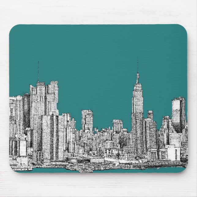 Dark turquoise NYC Mouse Pad (Front)