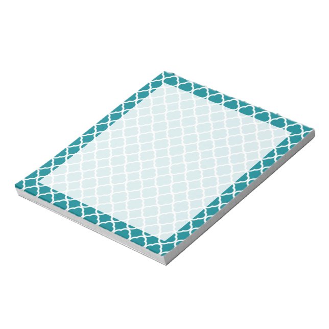 Dark Turquoise Quatrefoil Notepad (Rotated)