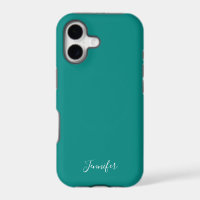 Dark Turquoise Solid Colour Custom Monogram